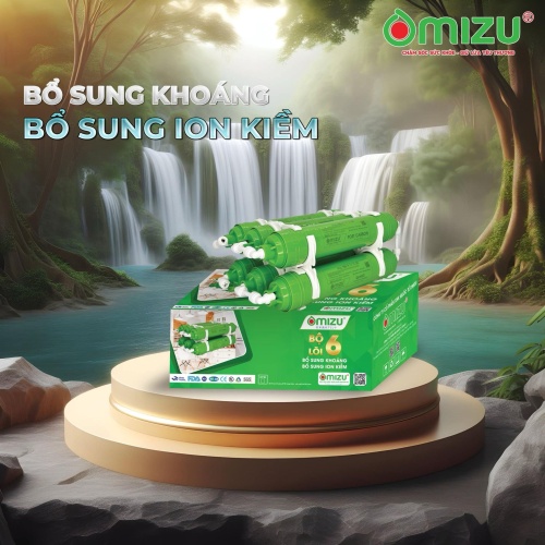 Bộ 6 Lõi khoáng + Lõi tạo Kiềm 5678910 cao cấp Omizu  2024